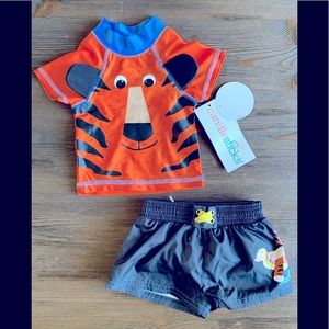 NWT BABY BOY 3 months swim shorts top set upf 50